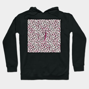 Letter J Monogram & Pink Leopard Print Hoodie